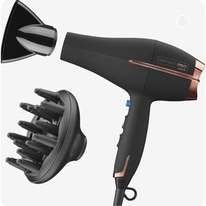 INFINITIPRO by CONAIR Black & Rose Gold Hair Dryer with Diffuser